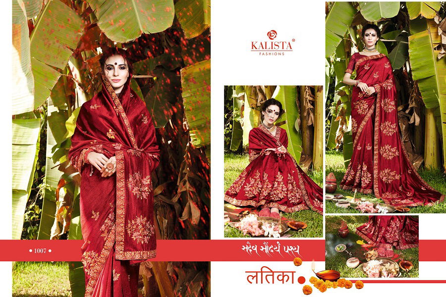 Kalista Icon 5 New Exclusive Wear Vichitra Silk Designer Saree Collection